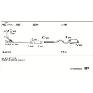 Išmetimo sistema WALKER VWK018186BB