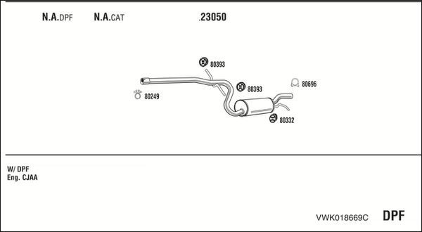 Išmetimo sistema WALKER VWK018669C