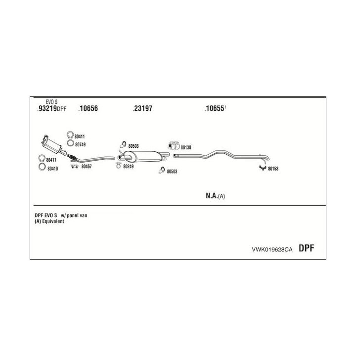 Išmetimo sistema WALKER VWK019628CA