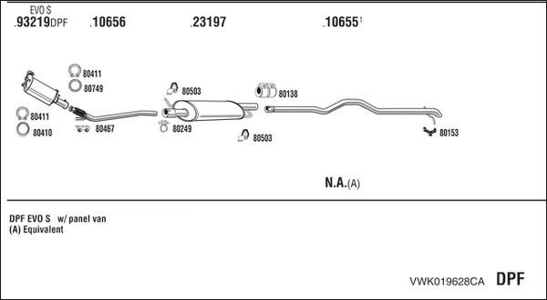 Išmetimo sistema WALKER VWK019628CA