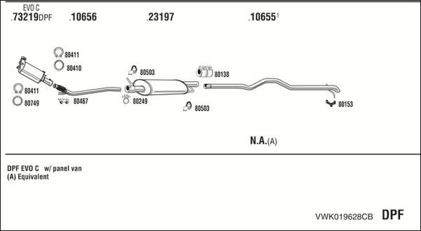 Išmetimo sistema WALKER VWK019628CB