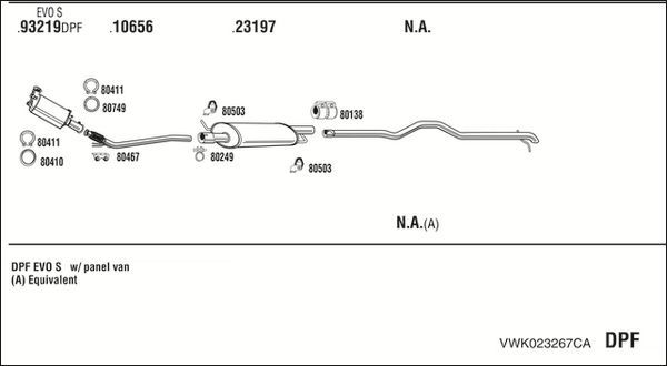 Išmetimo sistema WALKER VWK023267CA