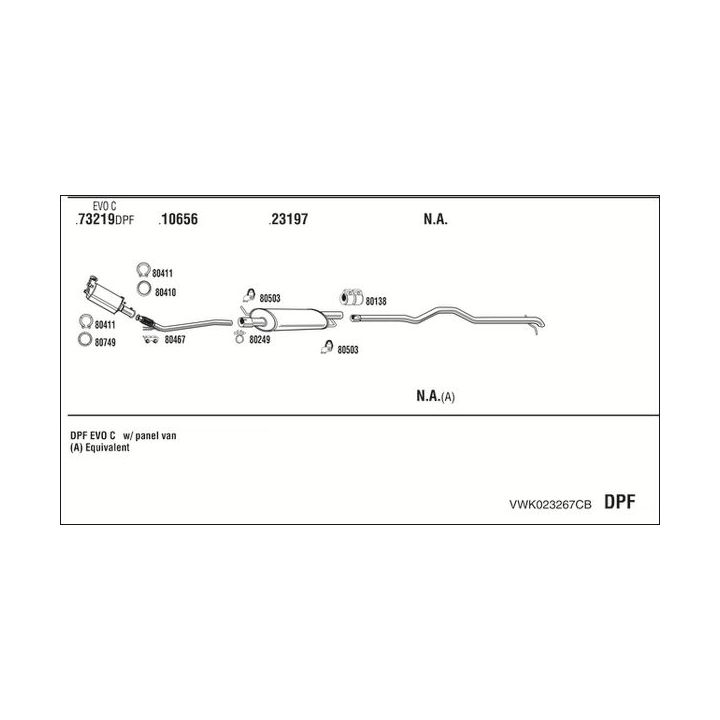 Išmetimo sistema WALKER VWK023267CB