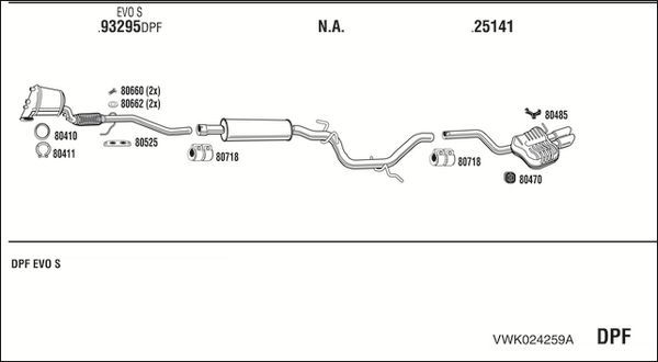 Išmetimo sistema WALKER VWK024259A
