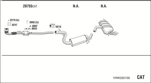 Išmetimo sistema WALKER VWK032159