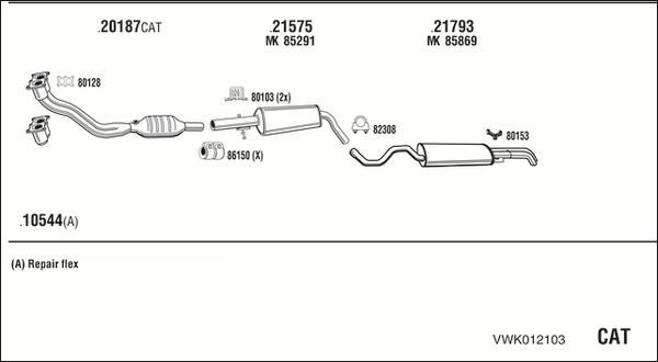 Išmetimo sistema WALKER VWK012103