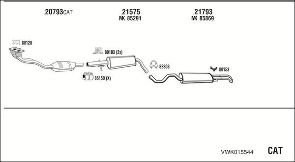 Išmetimo sistema WALKER VWK015544