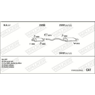 Išmetimo sistema WALKER VWK032264A