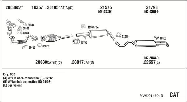 Išmetimo sistema WALKER VWK014591B