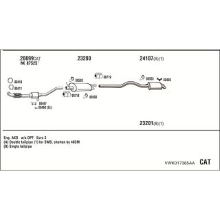 Išmetimo sistema WALKER VWK017365AA