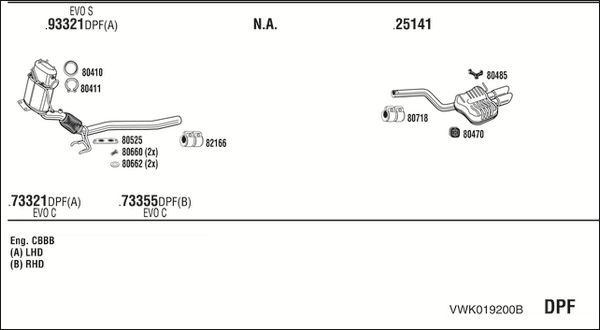 Išmetimo sistema WALKER VWK019200B