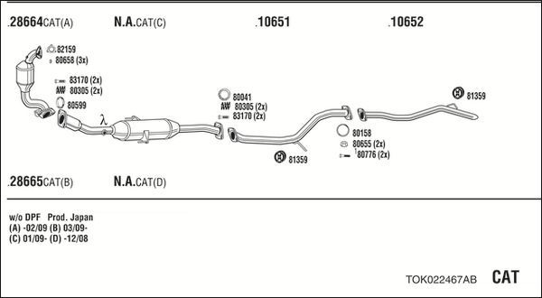 Išmetimo sistema WALKER TOK022467AB