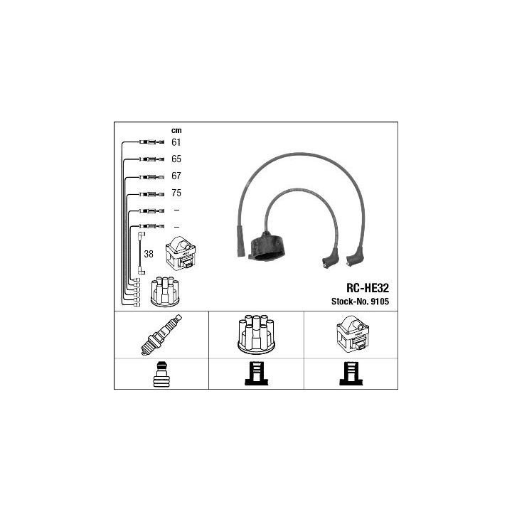 Uždegimo laido komplektas NGK 9105