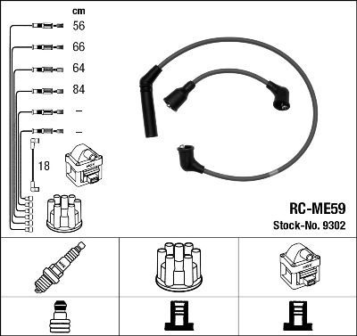 Uždegimo laido komplektas NGK 9302