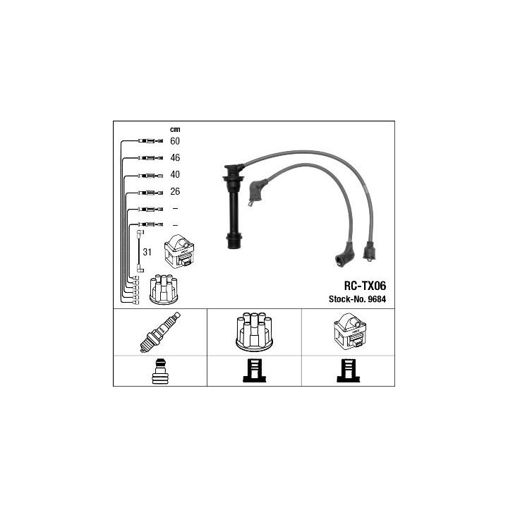 Uždegimo laido komplektas NGK 9684