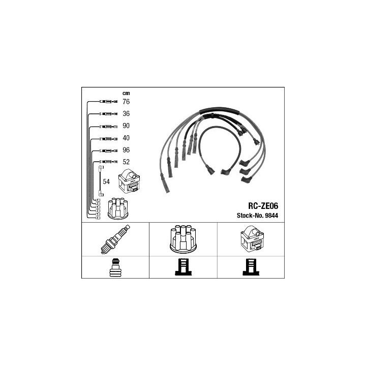 Uždegimo laido komplektas NGK 9844