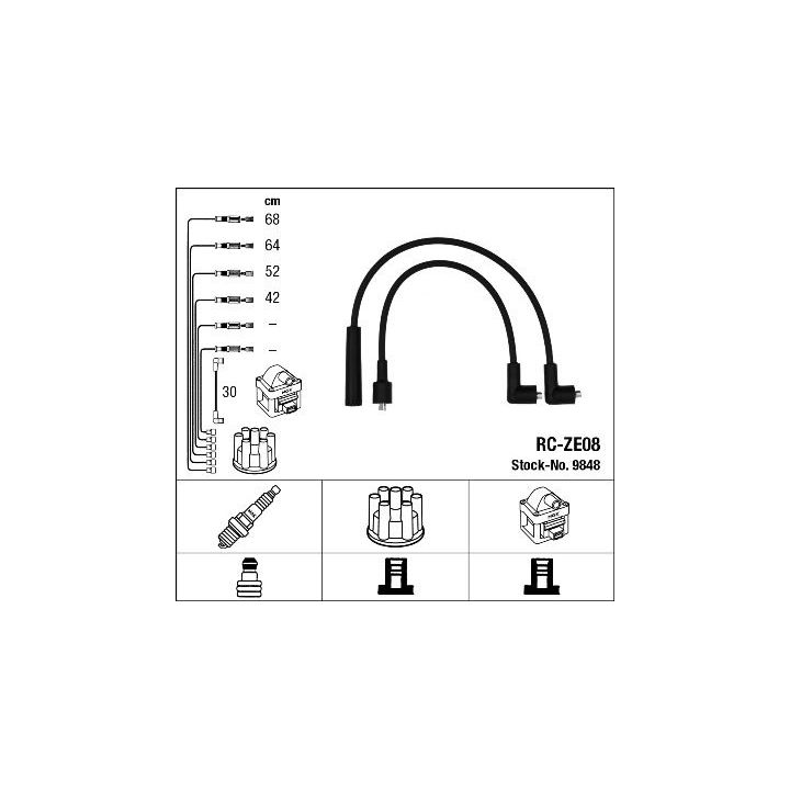 Uždegimo laido komplektas NGK 9848