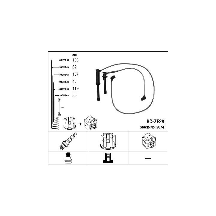 Uždegimo laido komplektas NGK 9874