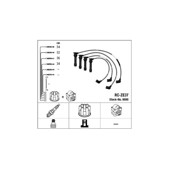 Uždegimo laido komplektas NGK 9898