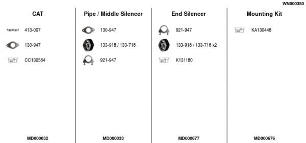 Išmetimo sistema FA1 WN000350