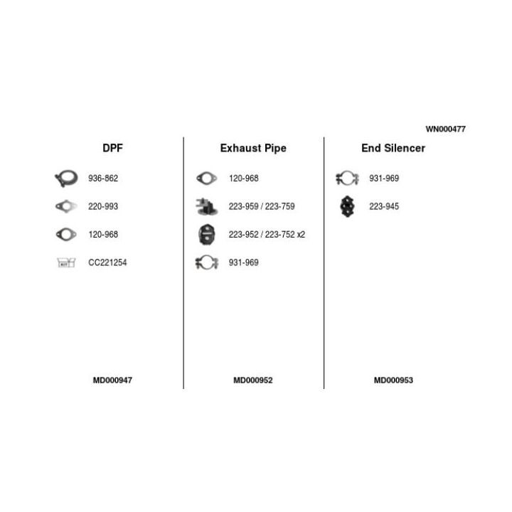 Išmetimo sistema FA1 WN000477