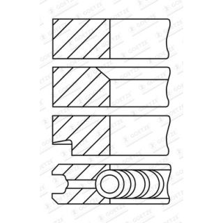 Stūmoklio žiedų komplektas GOETZE ENGINE 08-106700-00