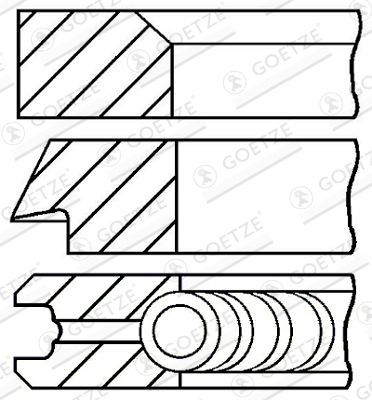 Stūmoklio žiedų komplektas GOETZE ENGINE 08-109107-00