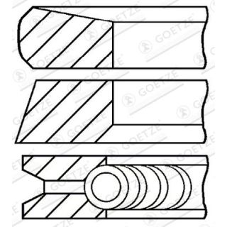 Stūmoklio žiedų komplektas GOETZE ENGINE 08-127407-00