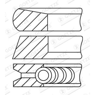 Stūmoklio žiedų komplektas GOETZE ENGINE 08-137507-30