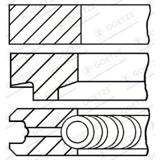 Stūmoklio žiedų komplektas GOETZE ENGINE 08-146100-00