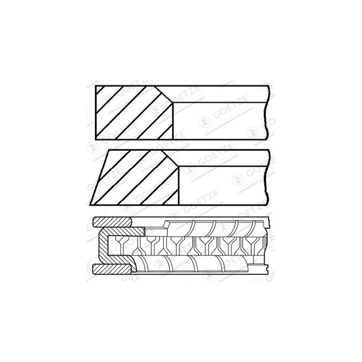 Stūmoklio žiedų komplektas GOETZE ENGINE 08-154200-00