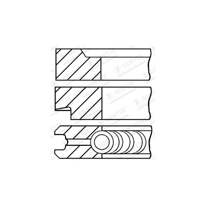 Stūmoklio žiedų komplektas GOETZE ENGINE 08-206800-00