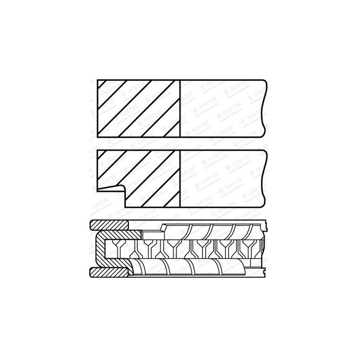 Stūmoklio žiedų komplektas GOETZE ENGINE 08-283900-10