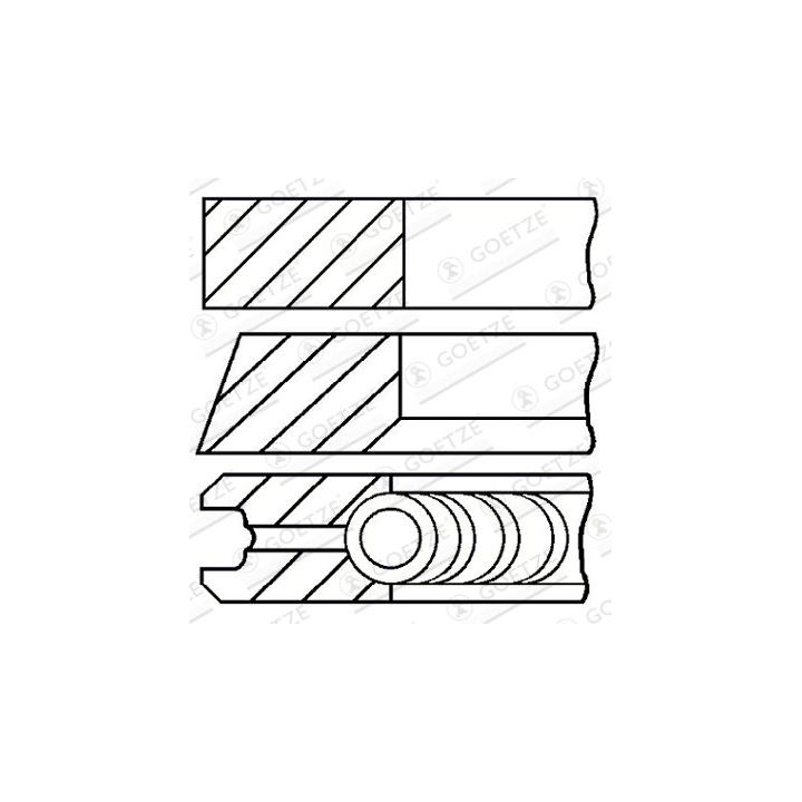 Stūmoklio žiedų komplektas GOETZE ENGINE 08-336500-00
