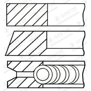 Stūmoklio žiedų komplektas GOETZE ENGINE 08-337300-00