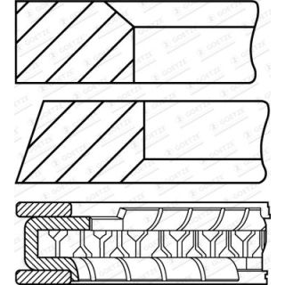 Stūmoklio žiedų komplektas GOETZE ENGINE 08-423300-00