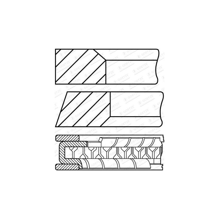 Stūmoklio žiedų komplektas GOETZE ENGINE 08-423300-00
