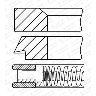 Stūmoklio žiedų komplektas GOETZE ENGINE 08-424507-00