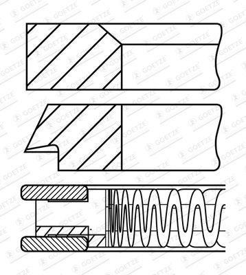 Stūmoklio žiedų komplektas GOETZE ENGINE 08-424607-00