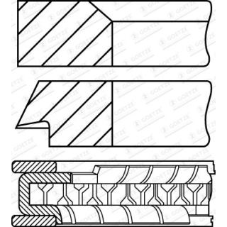 Stūmoklio žiedų komplektas GOETZE ENGINE 08-424800-40