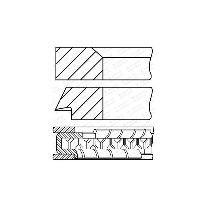 Stūmoklio žiedų komplektas GOETZE ENGINE 08-424800-40