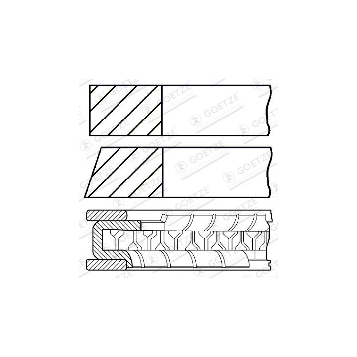 Stūmoklio žiedų komplektas GOETZE ENGINE 08-427107-00