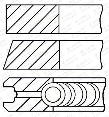 Stūmoklio žiedų komplektas GOETZE ENGINE 08-429300-10