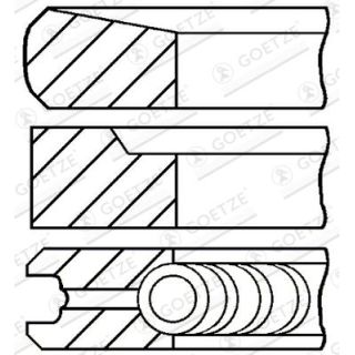 Stūmoklio žiedų komplektas GOETZE ENGINE 08-431707-00