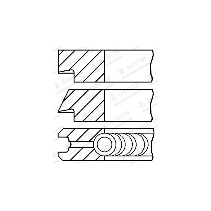 Stūmoklio žiedų komplektas GOETZE ENGINE 08-438300-00