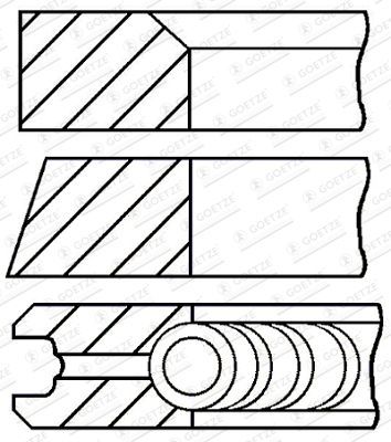Stūmoklio žiedų komplektas GOETZE ENGINE 08-440805-00