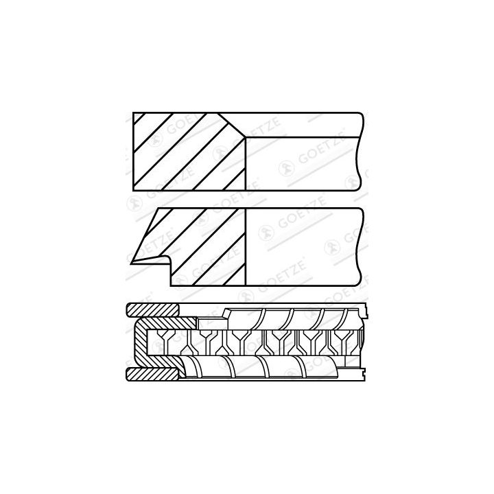 Stūmoklio žiedų komplektas GOETZE ENGINE 08-444800-10