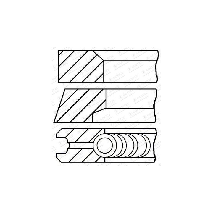 Stūmoklio žiedų komplektas GOETZE ENGINE 08-445105-00