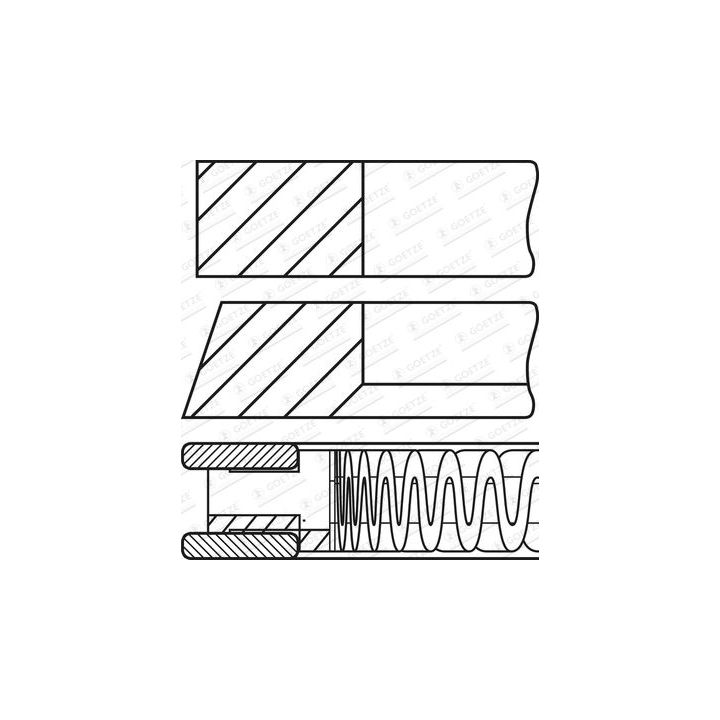 Stūmoklio žiedų komplektas GOETZE ENGINE 08-448400-00