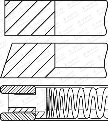 Stūmoklio žiedų komplektas GOETZE ENGINE 08-448407-00